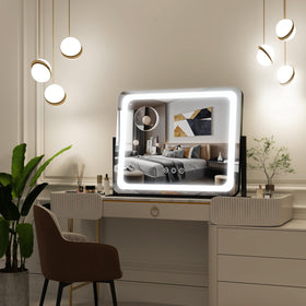 FENNIO Vanity Mirror with Lights in warm lighting mode