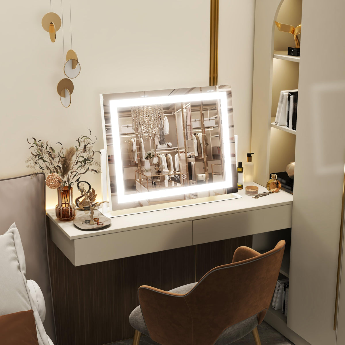 FENNIO Vanity Mirror with Lights smart touch sensor close-up