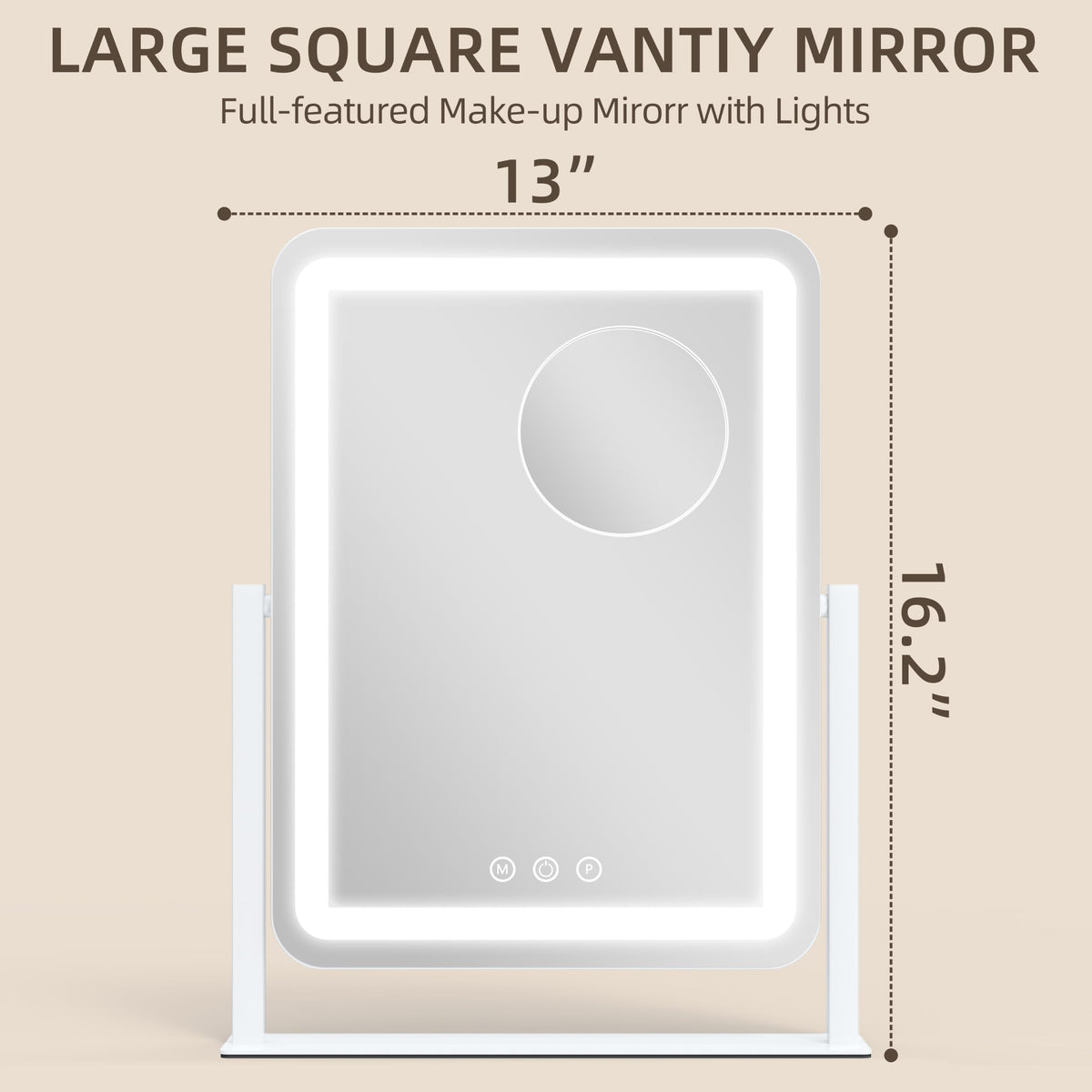 FENNIO Vanity Mirror with touch controls for brightness adjustment
