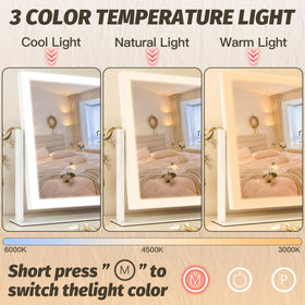 FENNIO Vanity Mirror with Touch Screen buttons close-up