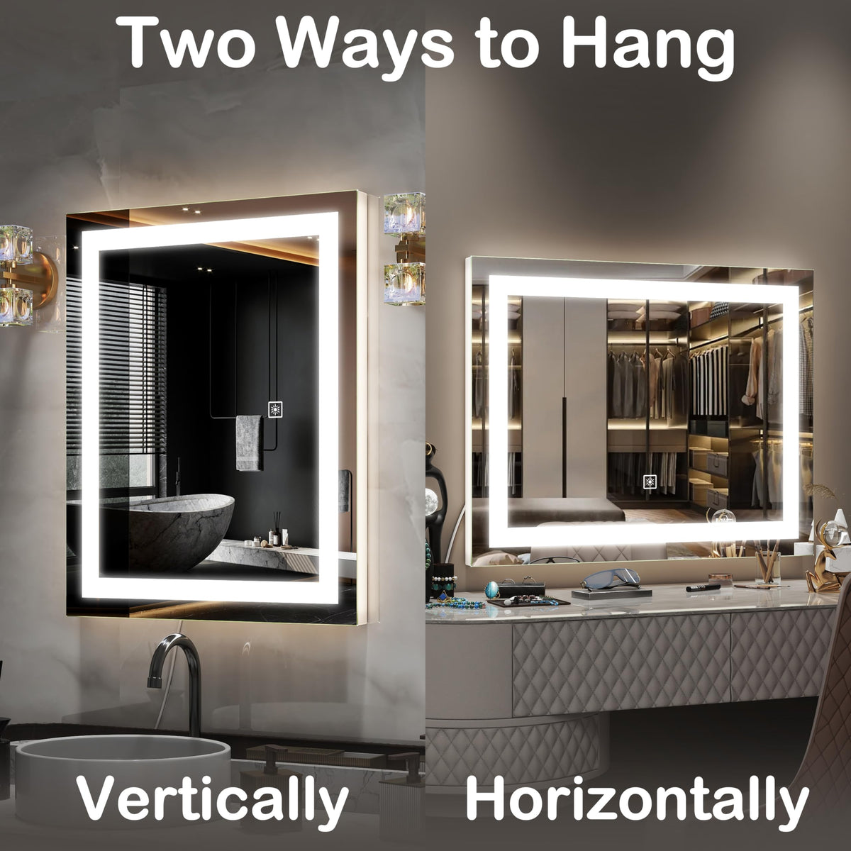FENNIO Vanity Mirror with touch sensor controls
