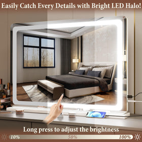 FENNIO Vanity Mirror with USB charging port close-up