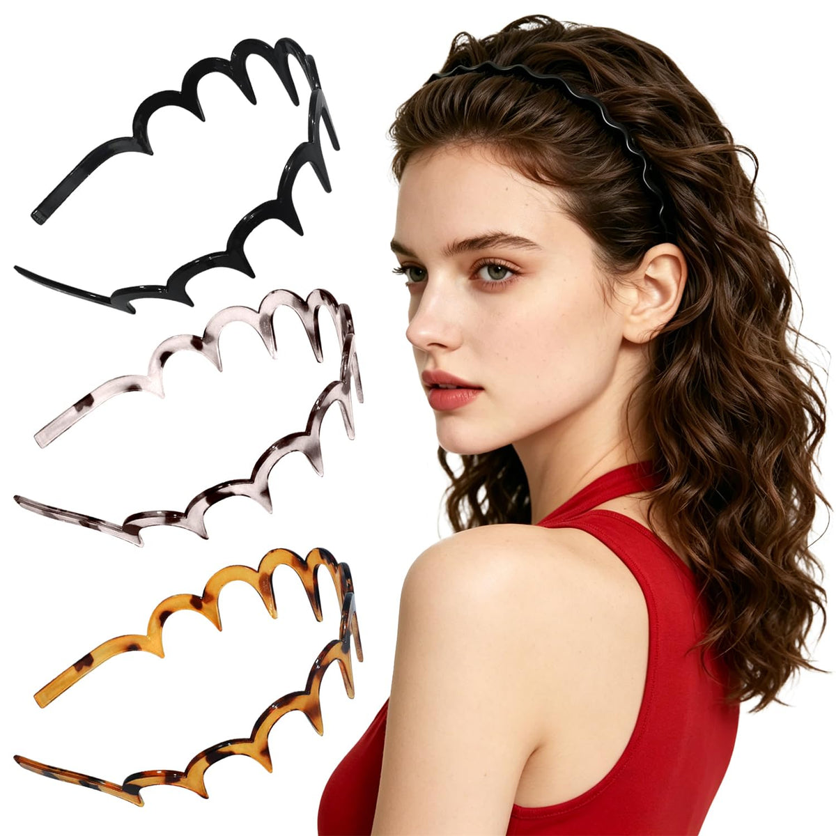 fenshine Zig Zag Headbands 3PC set in assorted colours