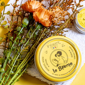 Feret Parfumeur balm in a lifestyle setting on a vanity