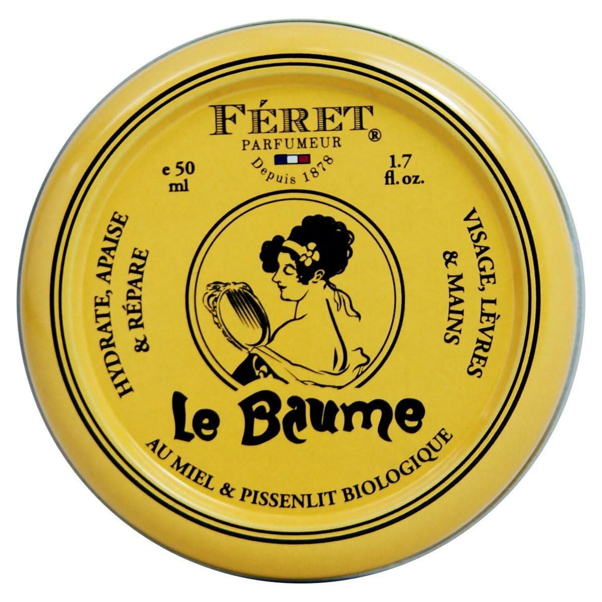 Feret Parfumeur Multi-Purpose Balm Rose Poudré front view in vintage tin