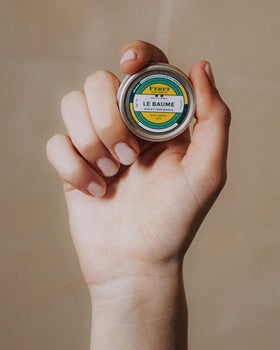 Feret Parfumeur Violette Balm open tin showing product texture