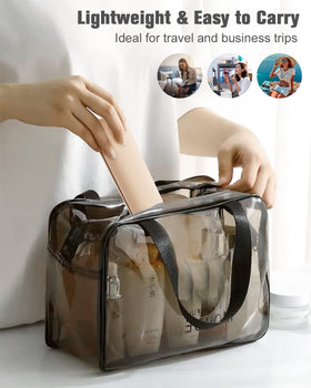 FERYES Large Travel Makeup Brush Holder being cleaned under water