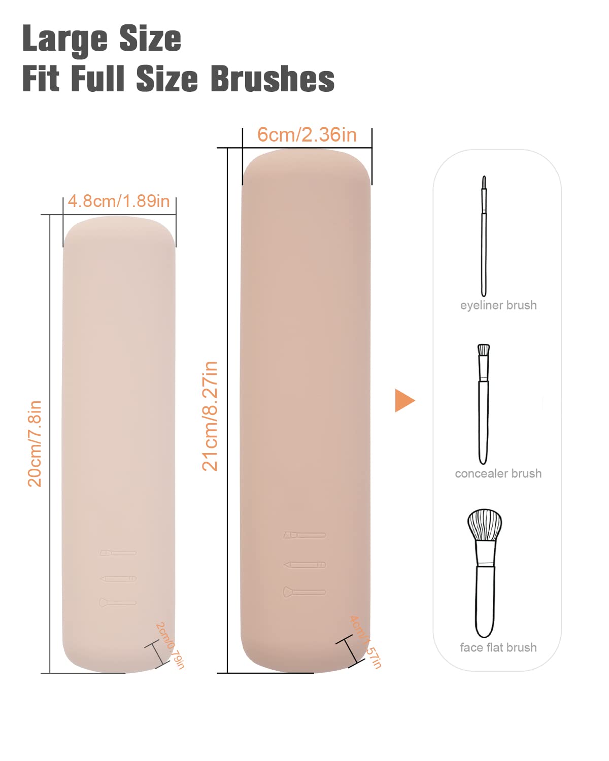 FERYES Large Travel Makeup Brush Holder with various makeup brushes