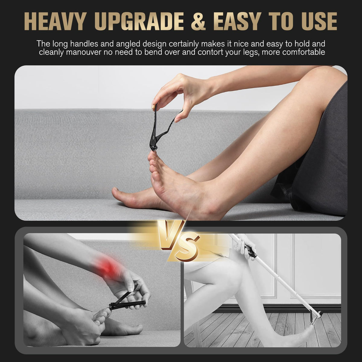 FERYES long handle nail clippers with catcher