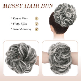 FESHFEN Large Messy Bun Hair Piece displayed with packaging