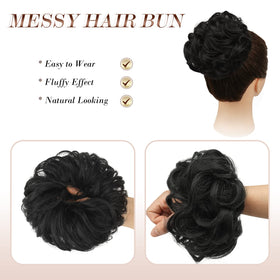 FESHFEN Large Messy Bun Hair Piece showing fluffy texture