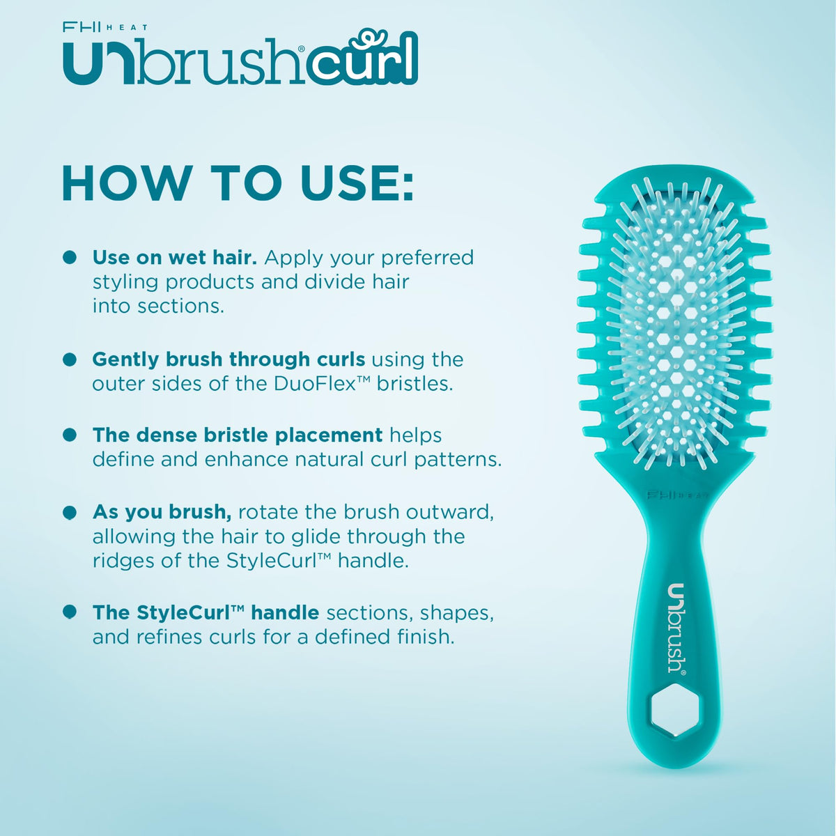 FHI Heat UNbrush Curl Detangling Brush side view