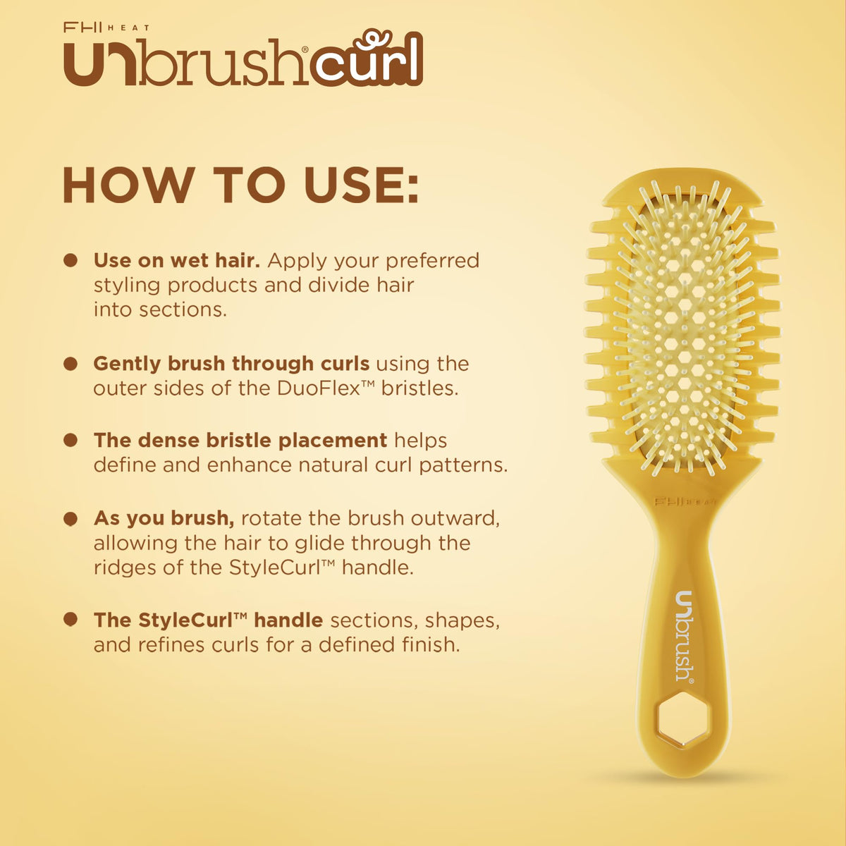 FHI Heat UNbrush Curl Detangling Brush side view