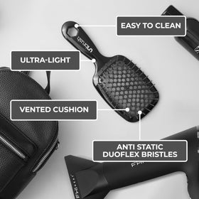 FHI Heat UNbrush Detangling Brush back view highlighting vented design