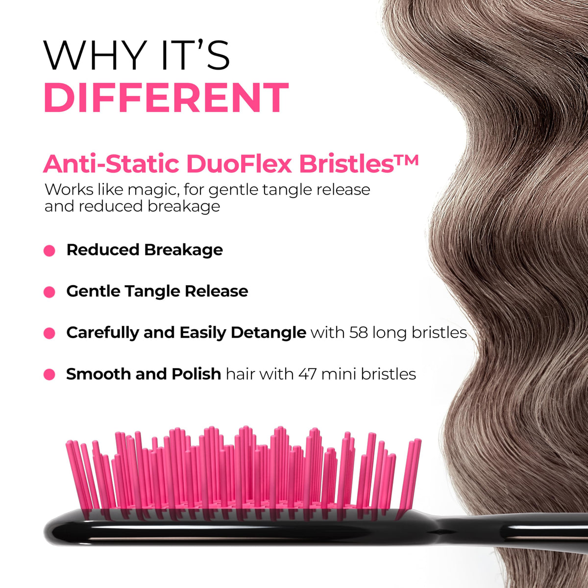 FHI Heat UNbrush Detangling Brush back view showing bristles