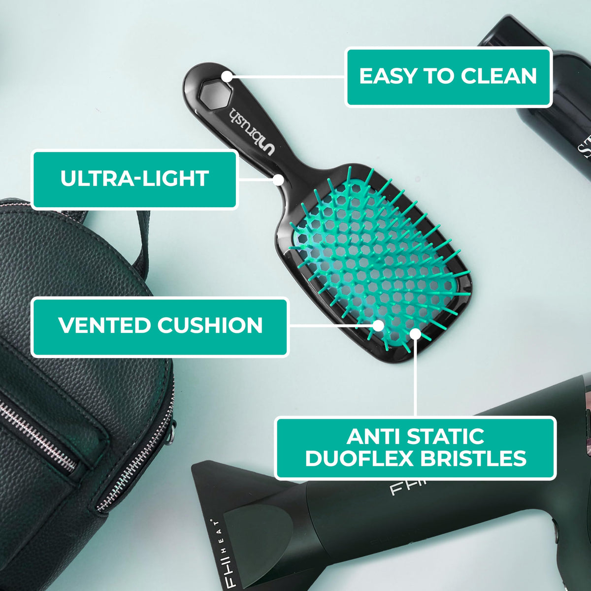 FHI Heat UNbrush Detangling Brush being used on wet hair