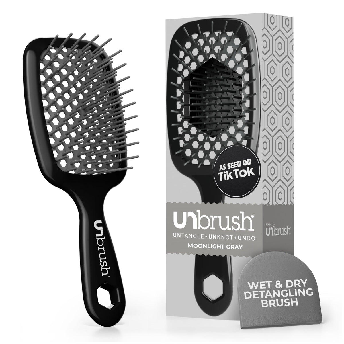 FHI Heat UNbrush Detangling Brush front view in grey