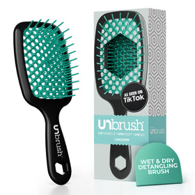 FHI Heat UNbrush Detangling Brush front view in Lagoon colour