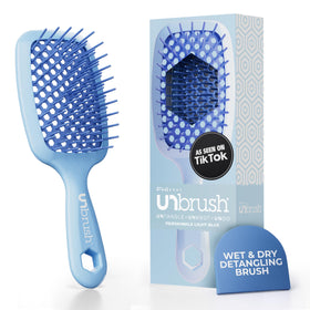 FHI Heat UNbrush Detangling Brush front view in periwinkle blue