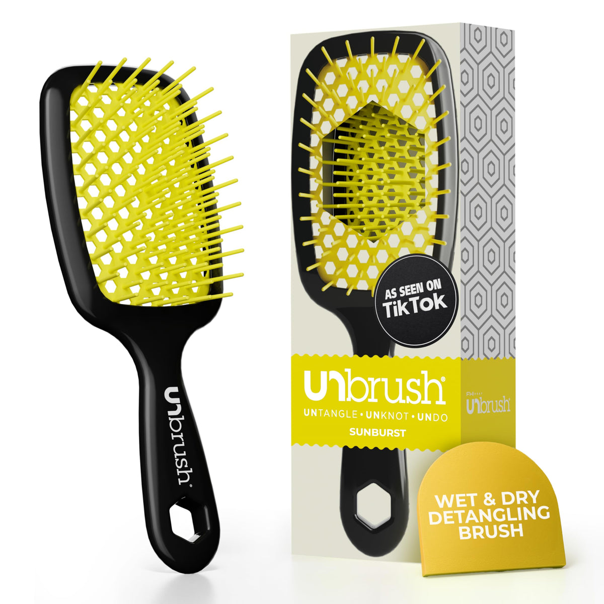 FHI Heat UNbrush Detangling Brush front view with DuoFlex bristles