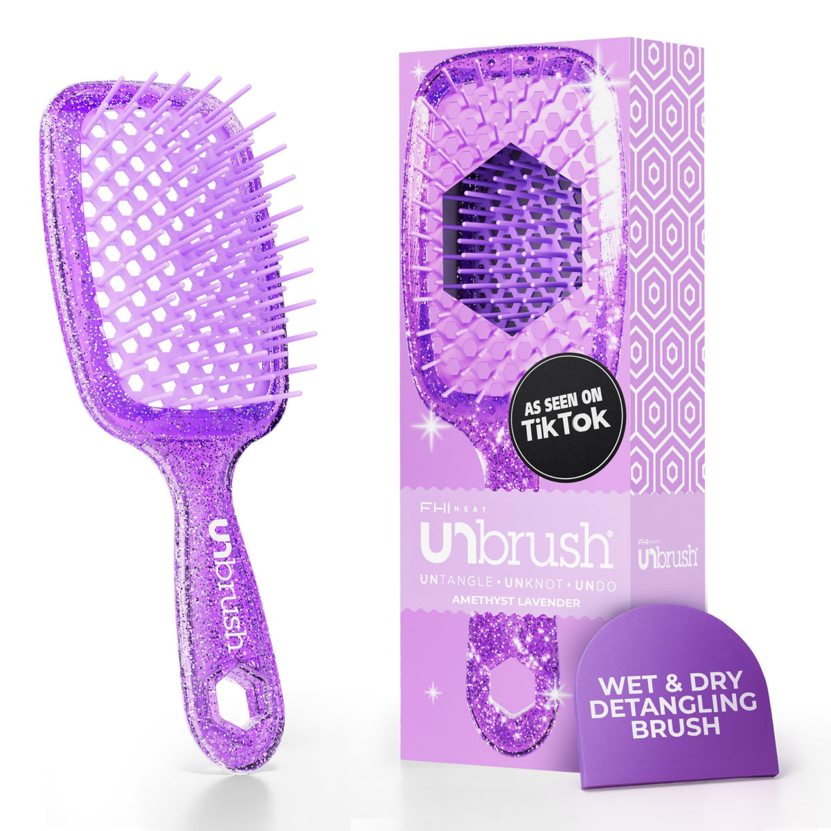 FHI Heat UNbrush Detangling Brush in Amethyst Lavender front view