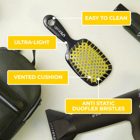 FHI Heat UNbrush Detangling Brush in use on dry hair