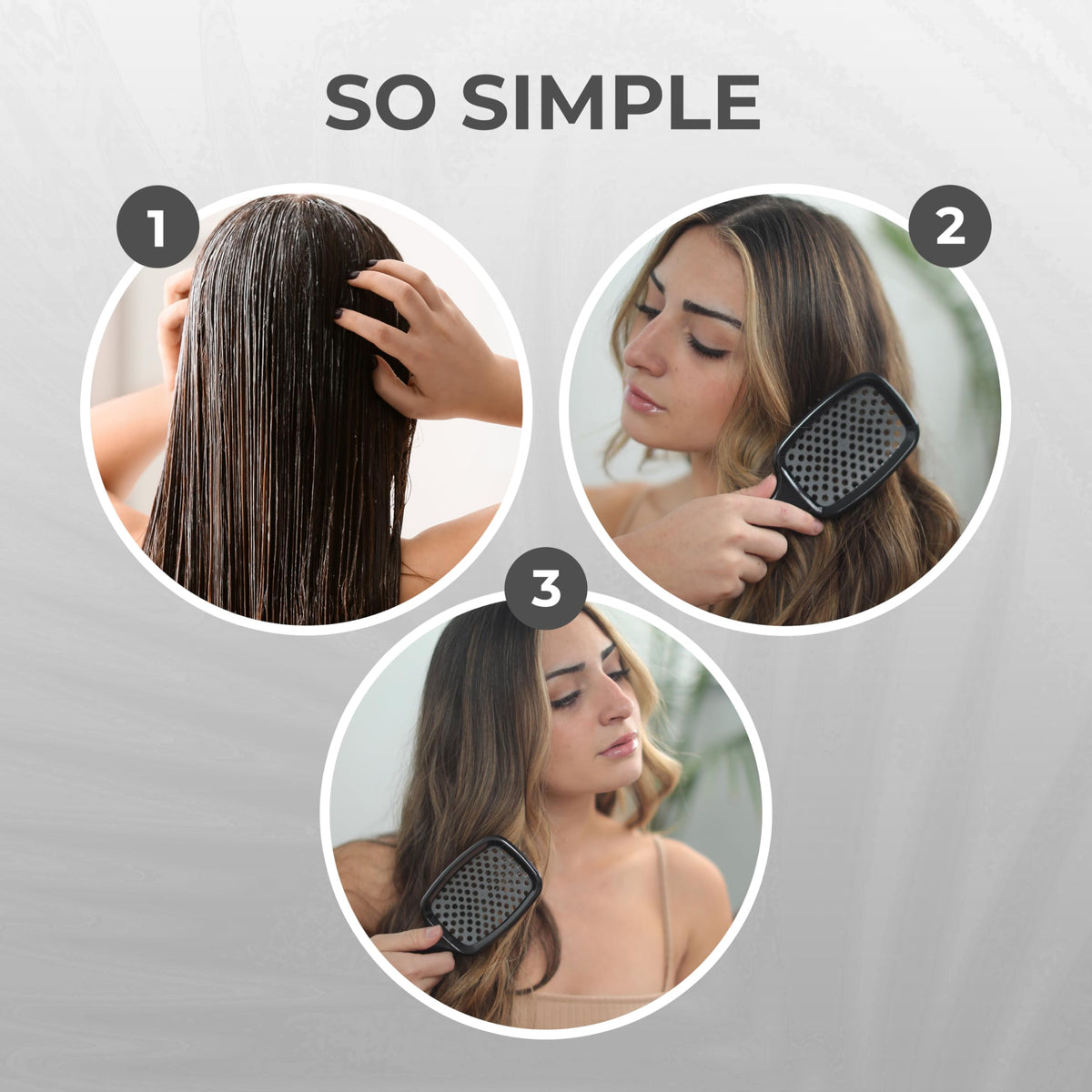 FHI Heat UNbrush Detangling Brush in use on dry hair