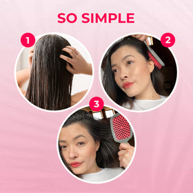 FHI Heat UNbrush Detangling Brush in use on dry hair