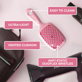 FHI Heat UNbrush Detangling Brush on a bathroom counter