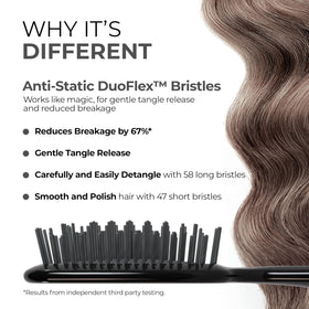 FHI Heat UNbrush Detangling Brush showing DuoFlex Anti-Static Bristles