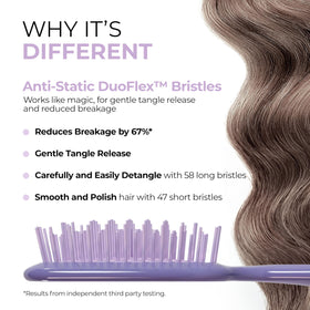 FHI Heat UNbrush Detangling Brush showing DuoFlex Anti-Static Bristles