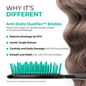 FHI Heat UNbrush Detangling Brush showing DuoFlex Anti-Static Bristles