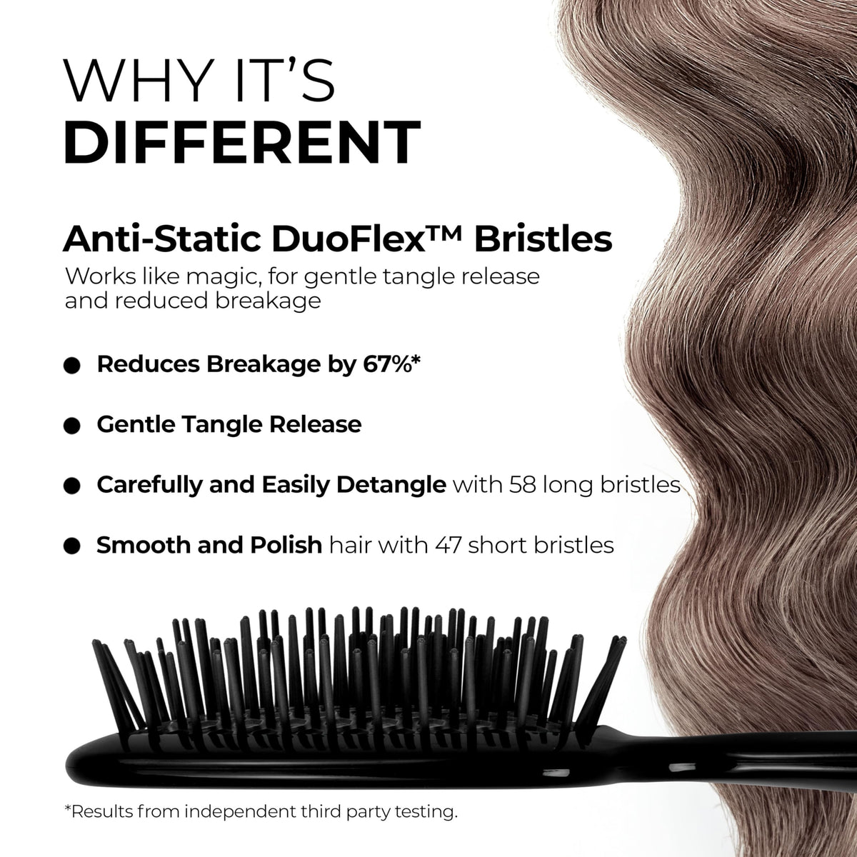 FHI Heat UNbrush Detangling Brush side view showing bristles