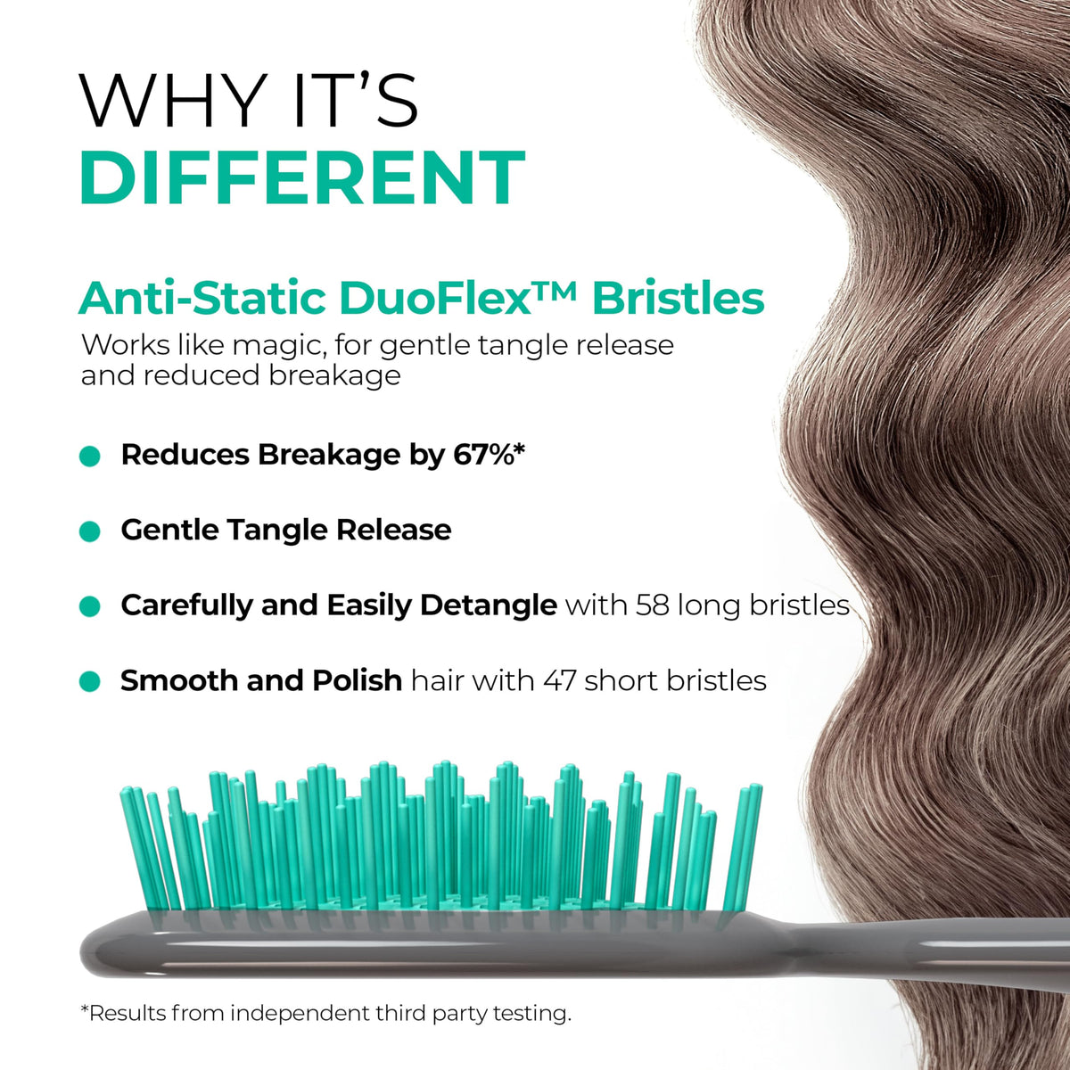 FHI Heat UNbrush Detangling Brush side view showing lightweight handle