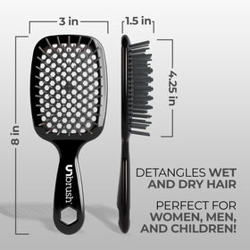 FHI Heat UNbrush Detangling Brush side view with lightweight handle