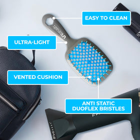 FHI Heat UNbrush Detangling Brush with a close-up of the bristles