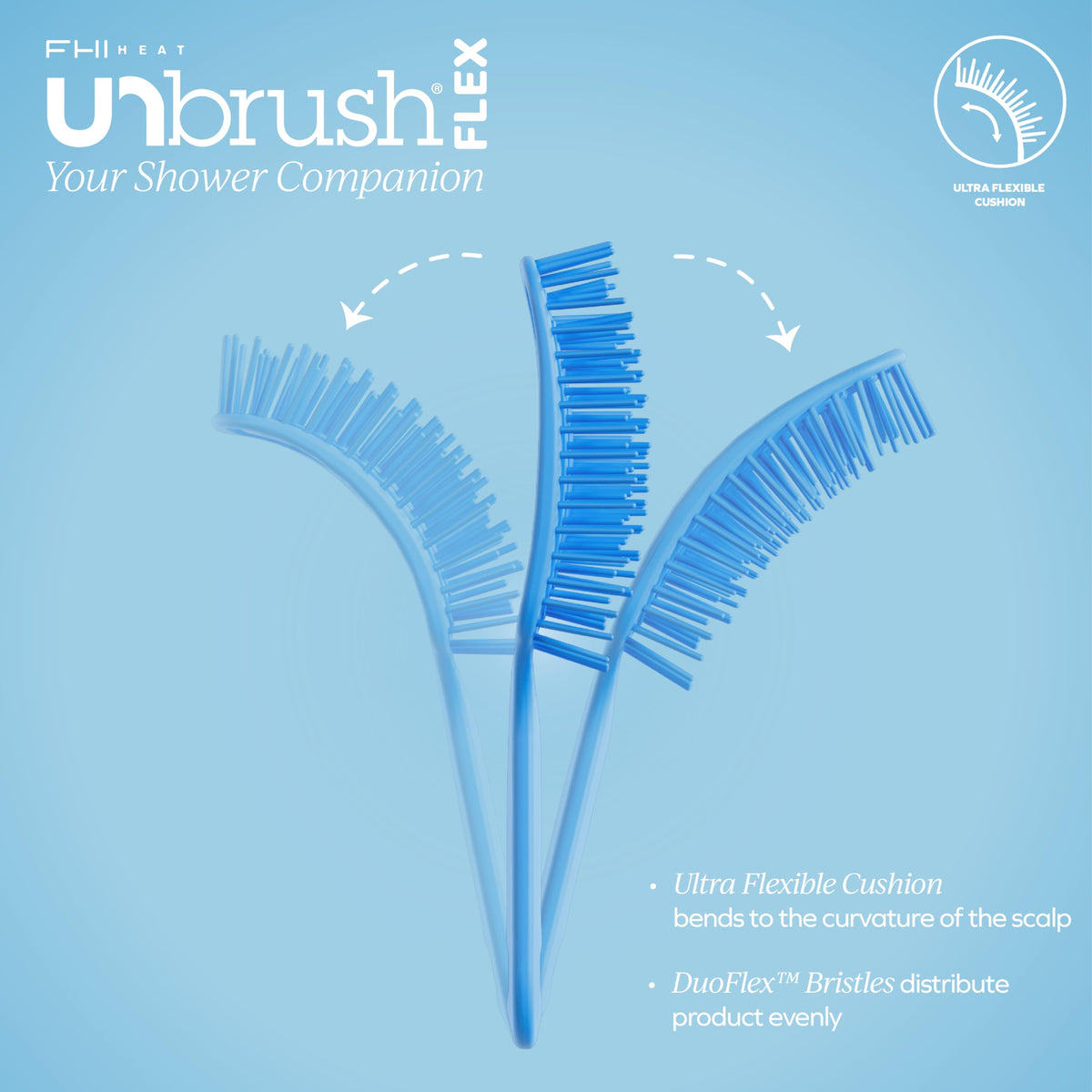 FHI Heat UNbrush Flex Detangling Brush back view
