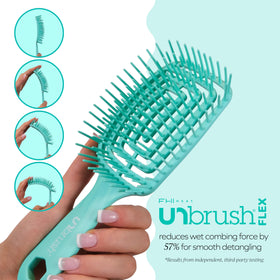 FHI Heat UNbrush Flex Detangling Brush in use on wet hair