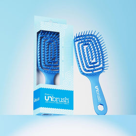 FHI Heat UNbrush Flex Detangling Brush with hair products