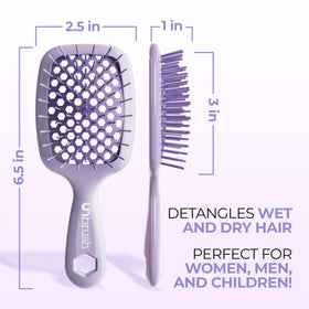 FHI Heat UNbrush Mini Detangling Brush in use on dry hair