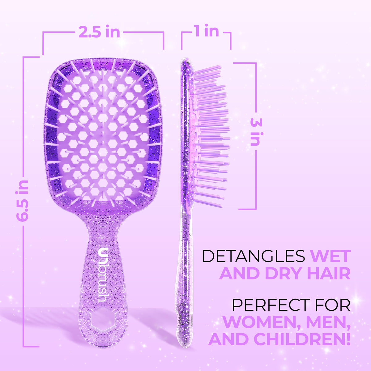 FHI Heat UNbrush Mini Detangling Brush on a travel bag for portability