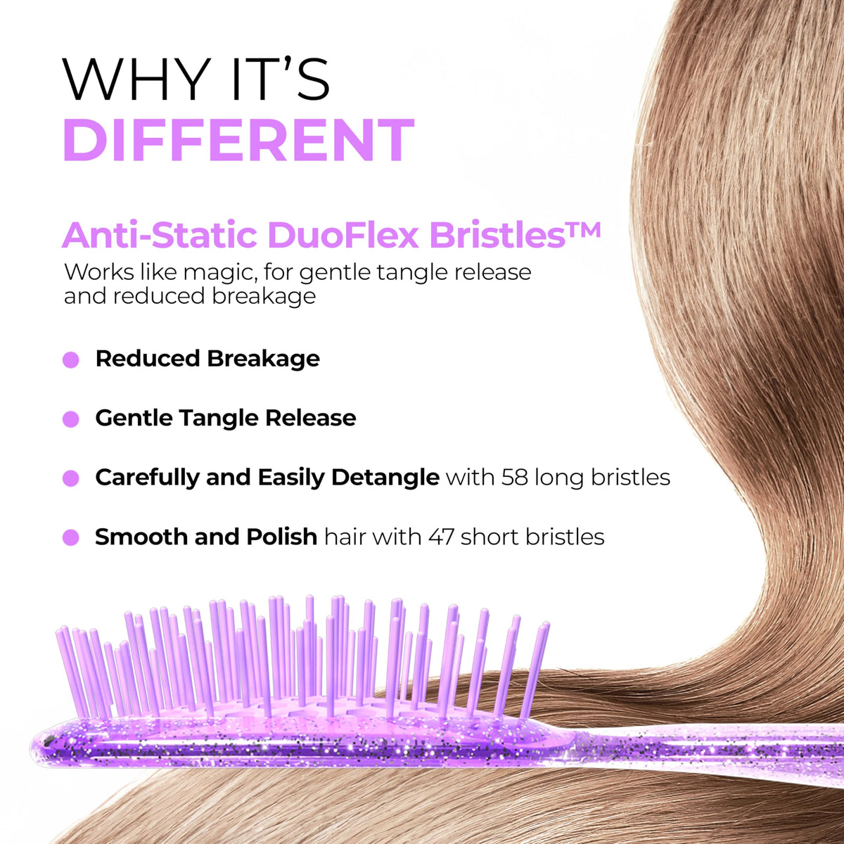 FHI Heat UNbrush Mini Detangling Brush side view highlighting compact size