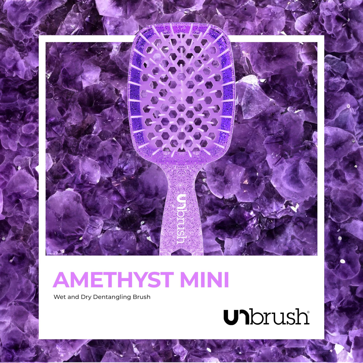 FHI Heat UNbrush Mini Detangling Brush with dry hair for demonstration