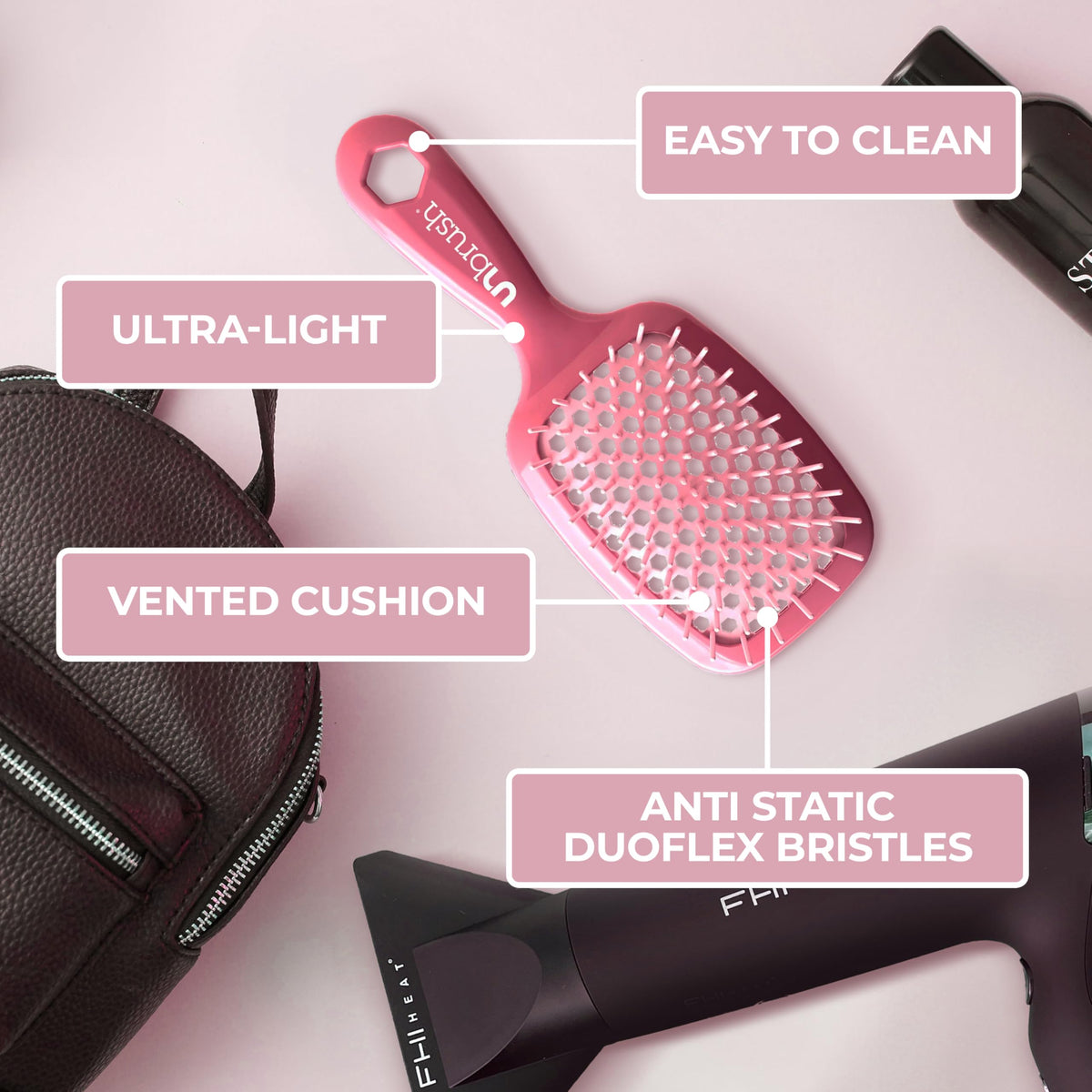 FHI Heat UNbrush on dry hair demonstration