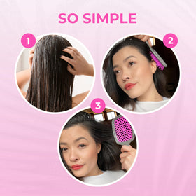 FHI Heat Unbrush Wet & Dry Detangling Hair Brush with hair strands