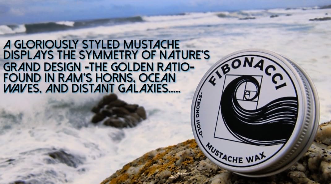 Fibonacci Mustache Wax in a grooming setup