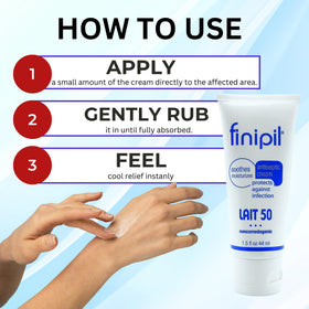 finipil Antiseptic Cream application on skin
