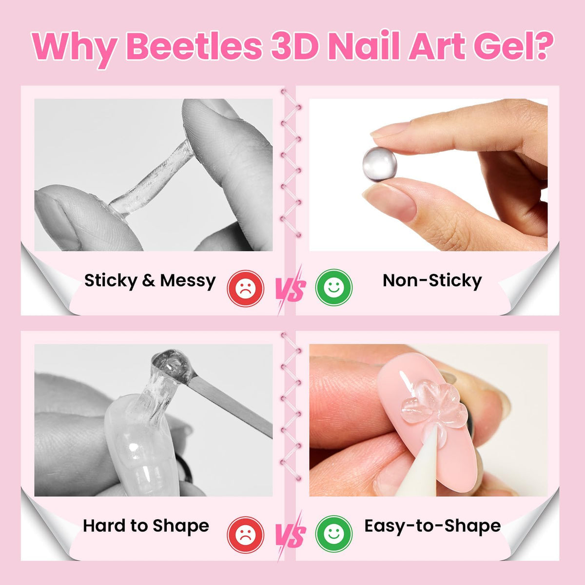 finished 3D nail art using beetles Gel Nail Art Kit