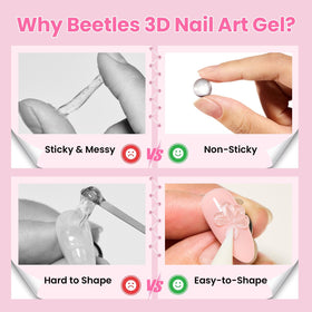 finished 3D nail art using beetles Gel Nail Art Kit