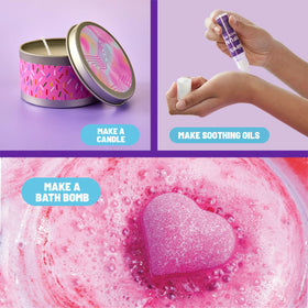 Finished bath bomb and candle from Claire's DIY kit